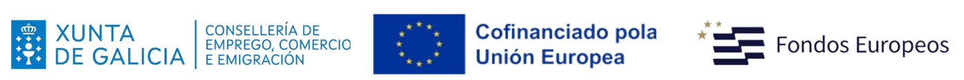 Xunta de Galicia — Consellería de Emprego, Comercio e Emigración. Cofinanciado pola Unión Europea. Fondos Europeos.
